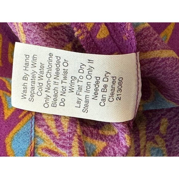 Cabi Womens Top M Sleeveless Purple Blue Floral Tank Keyhole Back - Picture 5 of 7